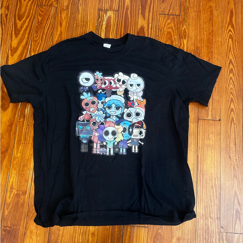 Black Graphic T-Shirt with Dandy’s World Characters